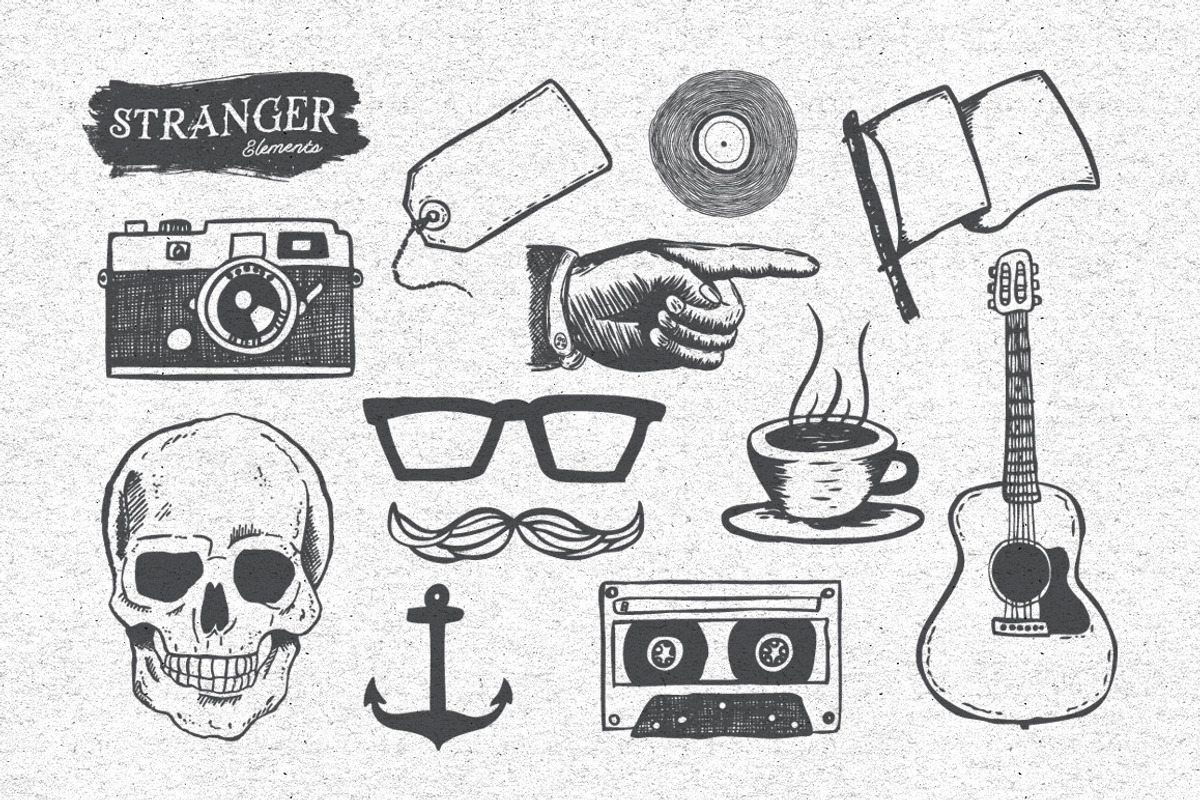 Stranger Font Pack & Vector Graphics preview 2