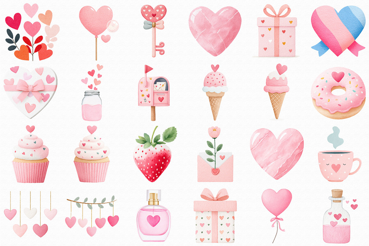 Sweet Valentine Clipart, an Illustration by Libby Wishes (Photo 6 of 7)