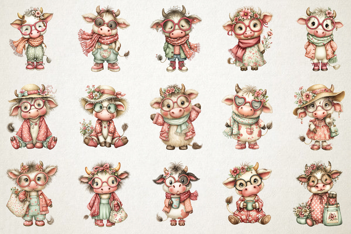 Quirky Cow Mama Sunglasses PNG, an Animal Illustration by RobertsArt (Photo 2 of 5)