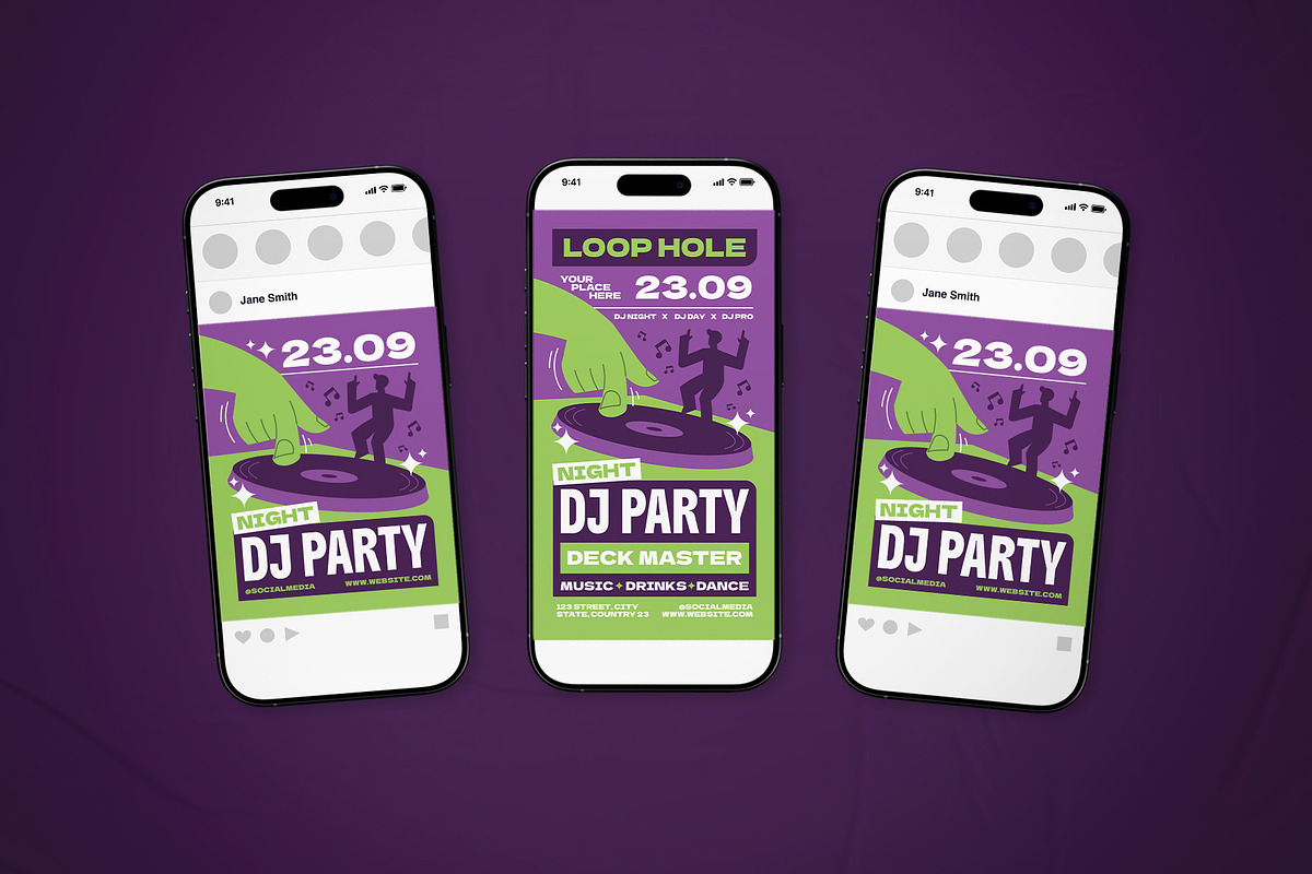 DJ Party Event Flyer Set, a Flyer Template by The Good Store (Photo 2 of 2)
