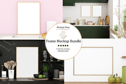 Mockup for kitchen picture frame, a Print Template by Mockup Shop