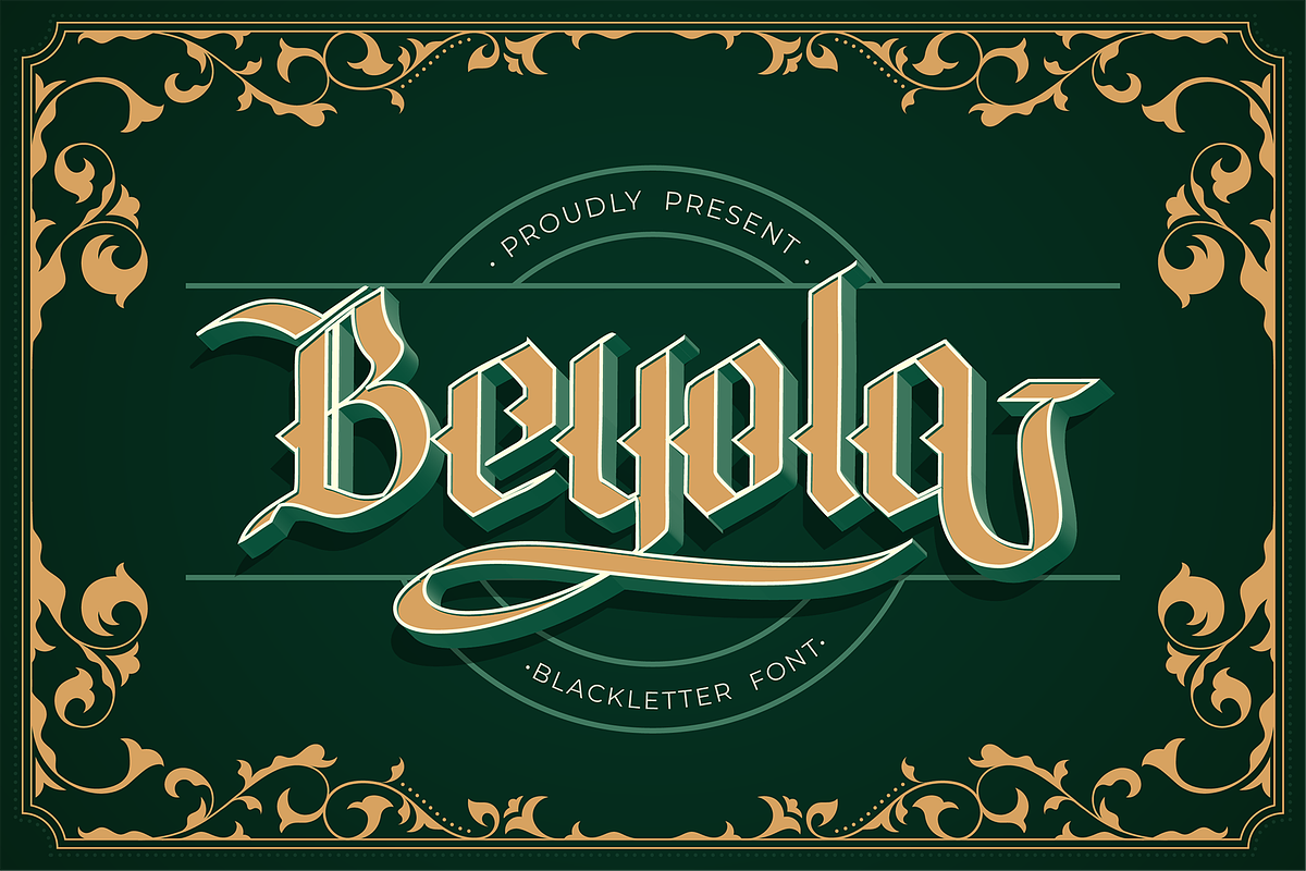 Beyola Blackletter Font, a Blackletter Font by Authentic Studio (Photo 1 of 6)
