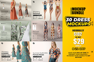 BUNDLE 30 Dress Mockup Collection