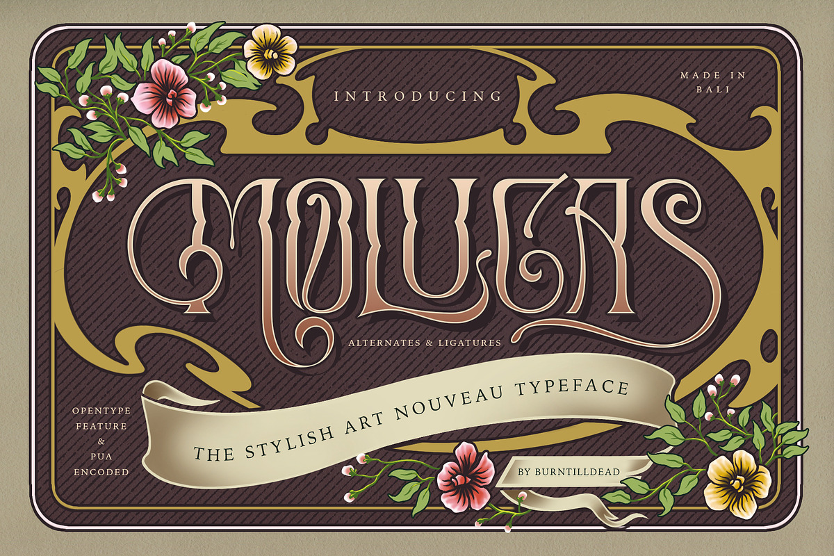 Molucas, a Serif Font by Burntilldead (Photo 1 of 10)