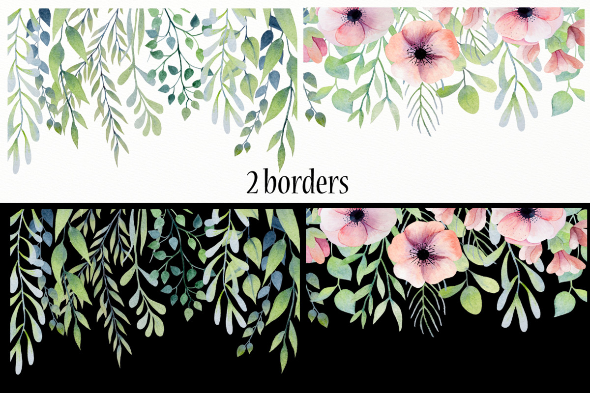 Watercolor floral design elements, an Illustration by rosypatterns (Photo 3 of 10)