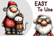 Quirky Whimsical Santas Clipart, an Illustration by cherrydesign (Thumbnail 4 of 4)