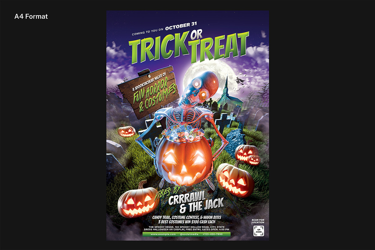 Fun Horror Halloween Party Flyer, a Flyer Template by Bornx Design (Photo 4 of 5)