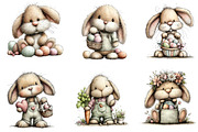Whimsical Bunny Easter Clipart, an Illustration by Dream Creation (Thumbnail 3 of 7)