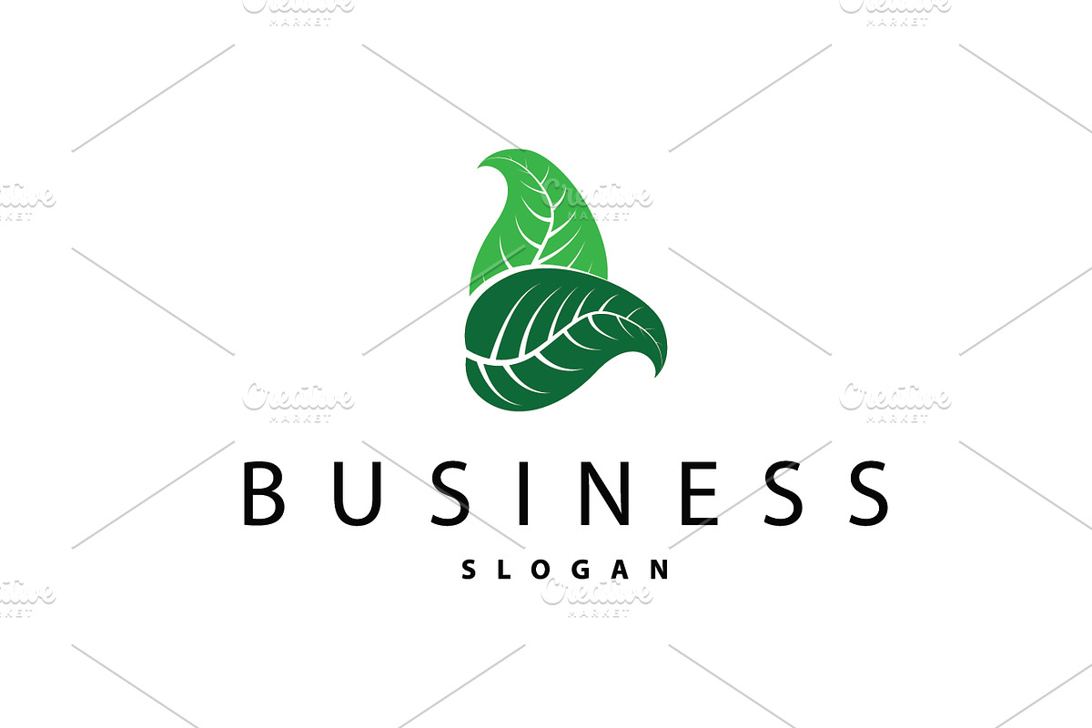 green leaf logo simple nature, a Branding & Logo Template by Maylianaw28