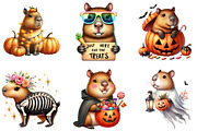 Halloween Capybara Clipart, a Seasonal Illustration by DreamArtGraphic (Thumbnail 4 of 4)