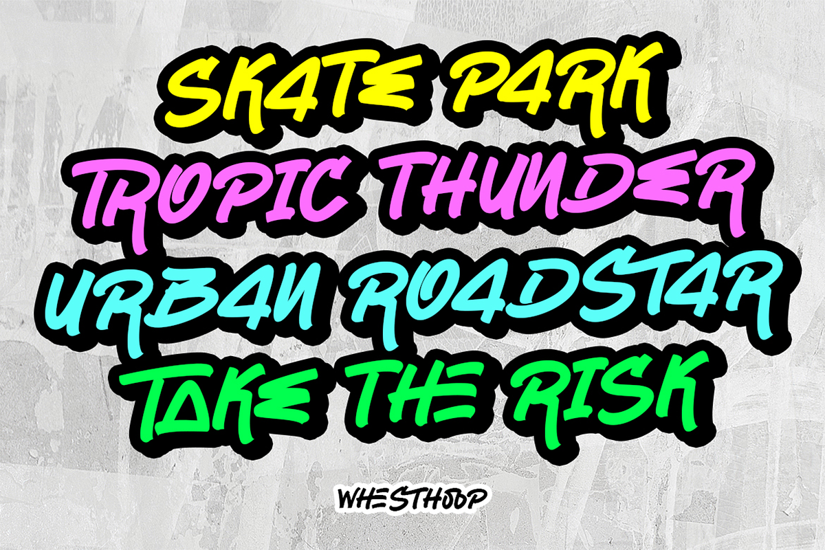 Whest Hoop - Graffiti Font, a Handwritten Font by Pekotype (Photo 9 of 15)