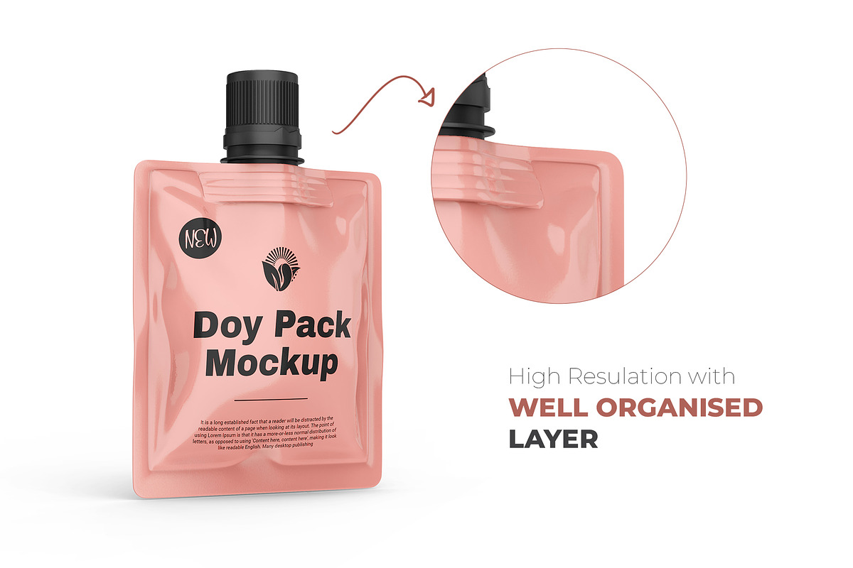 Doy Pack PSD Pouch Packaging Mockup, a Packaging Mockup by Ram Studio LLC (Photo 2 of 11)