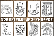 St Patrick's Day Coloring Pages, a Seasonal Illustration by Design Station (Thumbnail 2 of 5)