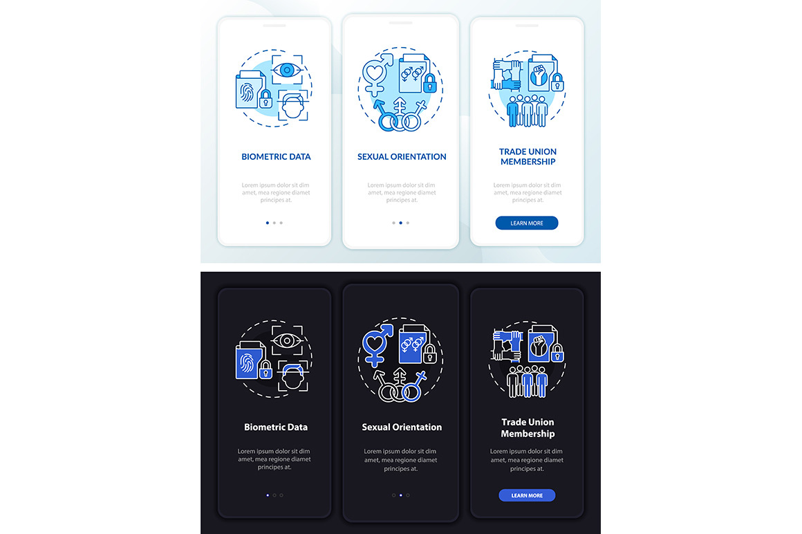 Types of personal data app screen, a Templates & Theme by IMG Visuals