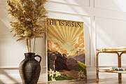 He Is Risen Empty Tomb with Sunrise, a Seasonal Illustration by Vector_Up (Thumbnail 6 of 7)