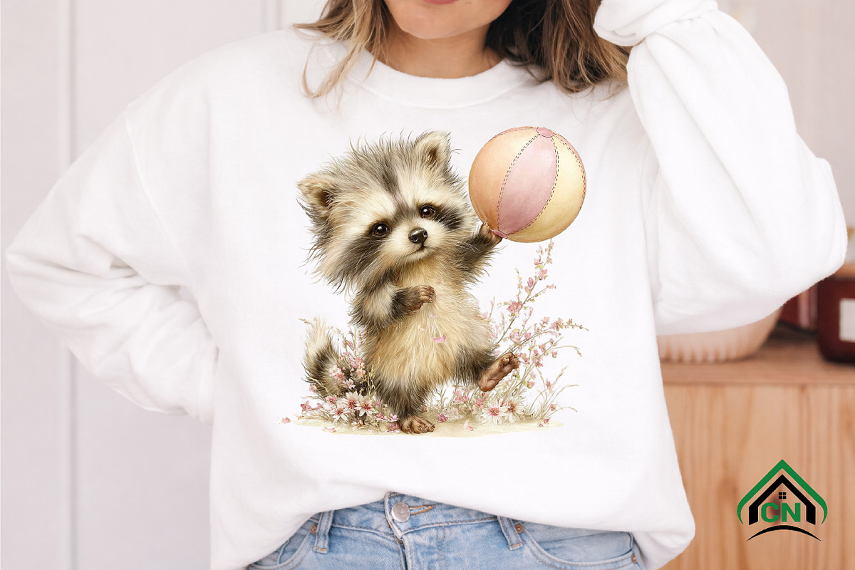 Summer Funny Raccoon Clipart, an Illustration by Craft Nest (Photo 9 of 12)