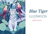 Blue Tiger Illustration, an Animal Illustration by Blue Lela Design (Thumbnail 1 of 3)