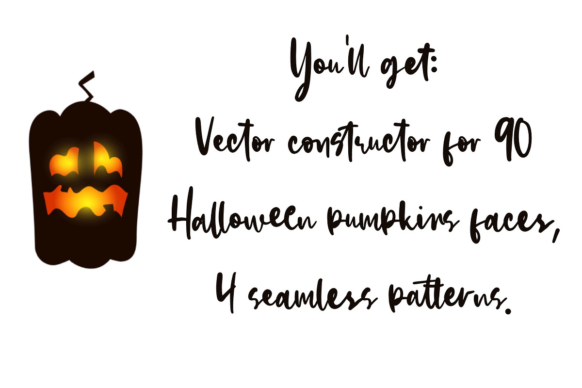 Halloween Pumpkin faces set, an Illustration by CreativeJourney (Photo 4 of 4)