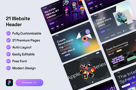Website Header Exploration, a Landing Page Template by Ahmed Rubel