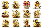 Whimsical Spring Duck Clipart, an Illustration by Dream Creation (Thumbnail 2 of 5)