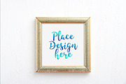 Gold frame square mockup template, a Print Template by Leo Flo Mockups (Thumbnail 1 of 5)