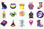 Neon Halloween Clipart Bundle, an Illustration by Libby Wishes (Thumbnail 2 of 7)