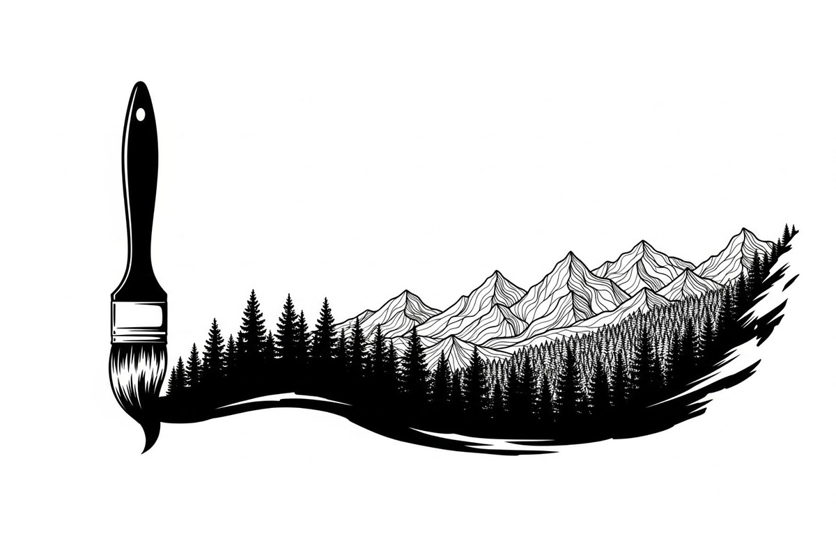 Nature Landscape Paintbrush Design B, an Illustration by Designs_River (Photo 9 of 31)