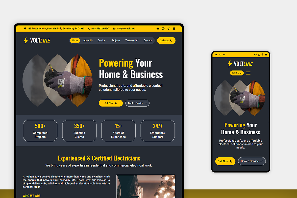 Electrician Wix Studio Website preview 7