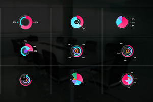 Multiple Round Chart | After Effects, a Design Template by Gatamotion