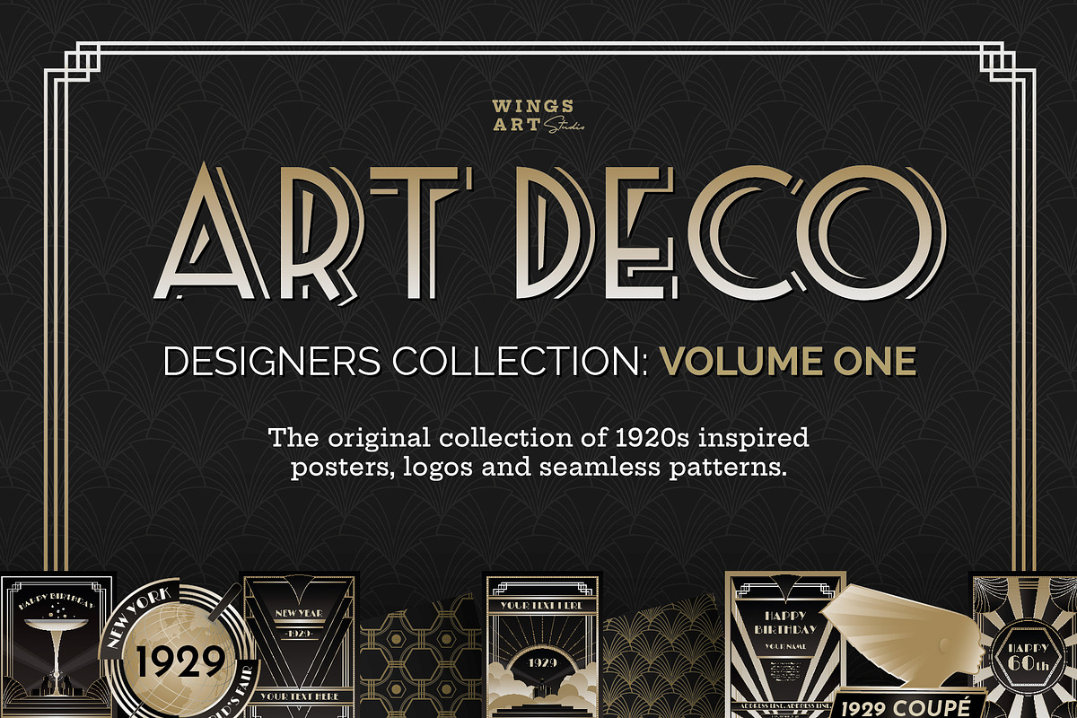 Art Deco Graphics Collection Vol 1, a Decorative Illustration by Wingsart Studio (Photo 1 of 14)