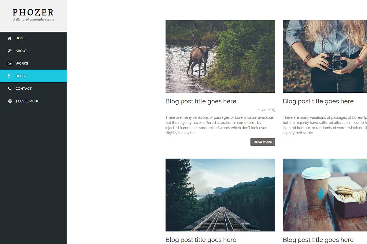 Phozer - Photography HTML5 Template, a Bootstrap Template by Pichforest Studio (Photo 4 of 4)