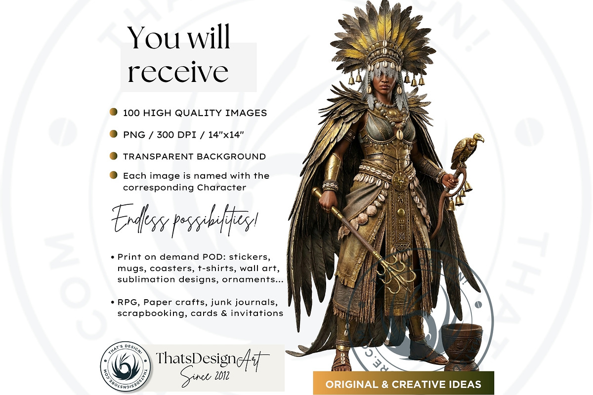 Orishas Pantheon Gods Cliparts, a Person Illustration by ThatsDesignArt (Photo 2 of 16)