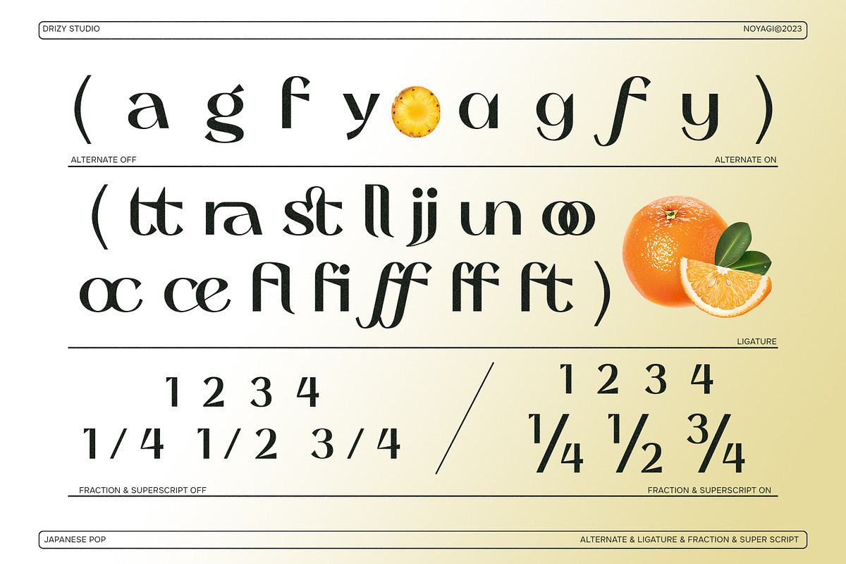 Noyagi - Vintage Japanese Pop Font, a Sans Serif Font by Drizy (Photo 6 of 10)