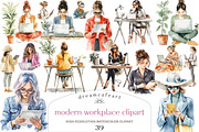 modern workplace clipart, an Illustration by DreamCafeArt (Thumbnail 1 of 5)