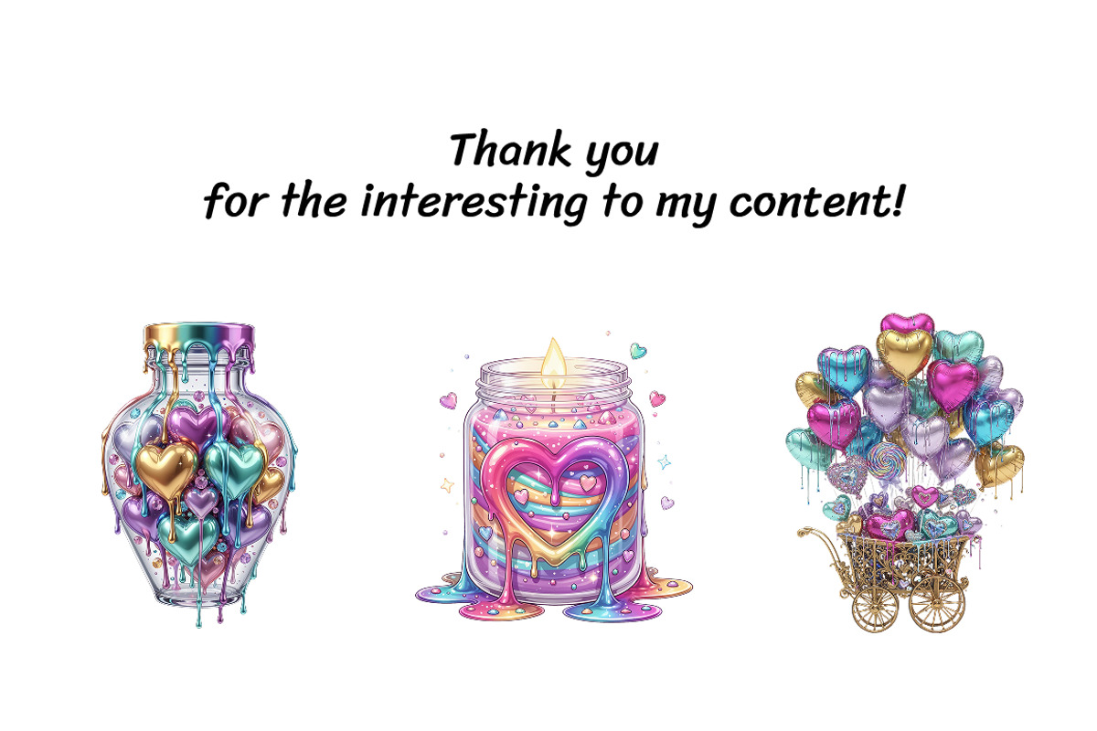 Holographic Rainbow Valentine's Set, a Seasonal Illustration by InkyQueenArt (Photo 6 of 7)