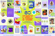 Funky Instagram Post Templates, a Social Media Template by Hell Yeah Designs (Thumbnail 1 of 8)