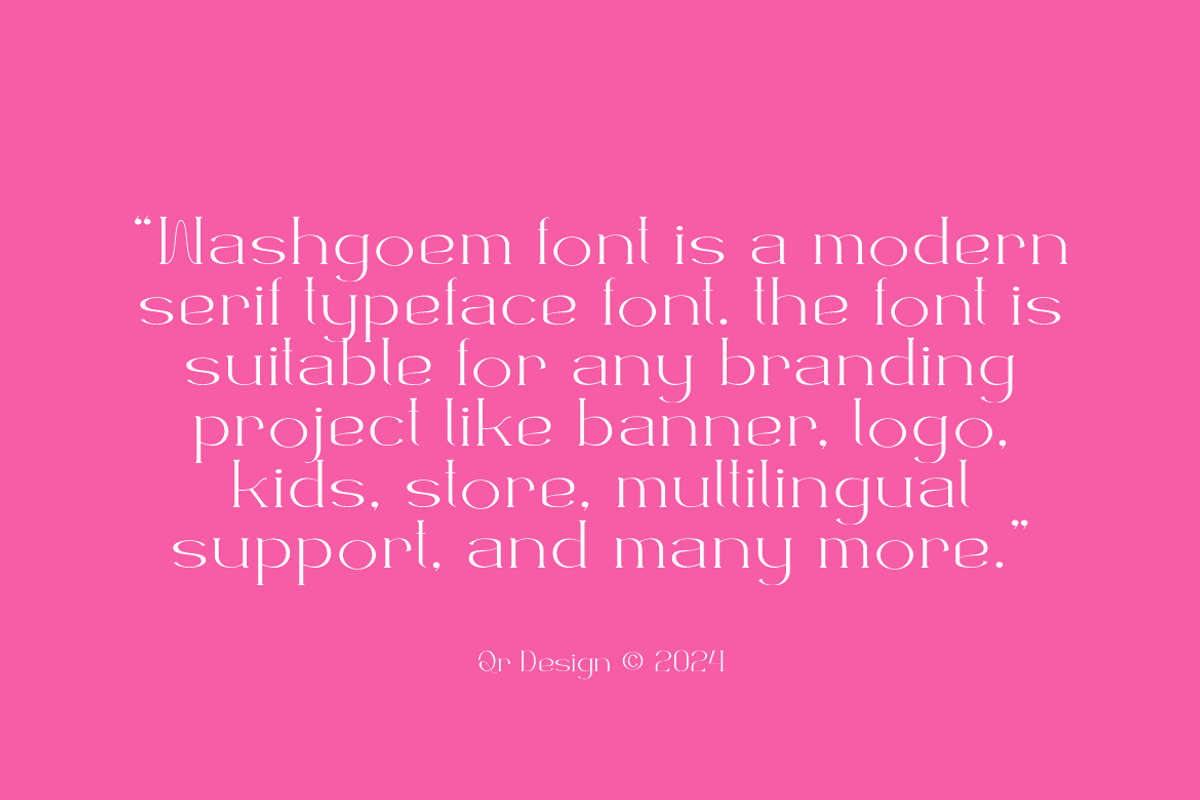 Washgoem - Modern & Serif Typeface, a Serif Font by QR Design Studio (Photo 4 of 10)