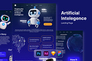 Artificial Intelligence Landing Page, a Landing Page Template by Glyphminds Studios (Thumbnail 1 of 3)