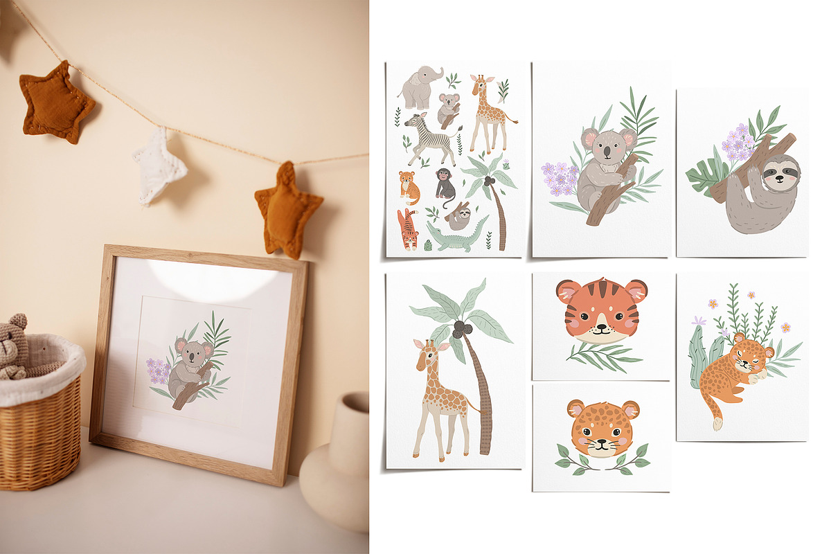Safari Baby animals illustration, an Animal Illustration by OxanaTally (Photo 6 of 18)
