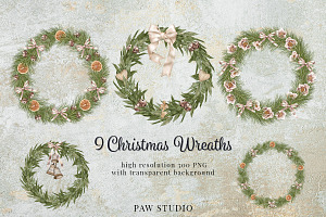 Christmas Wreath Boho Winter Holiday