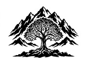 50 Sacred Mountain Tree Silhouette, an Empty State Illustration by Amazin_art (Thumbnail 35 of 37)