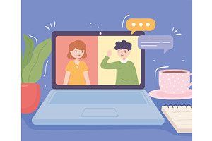 people talking distance, a Person Illustration by studiogstock