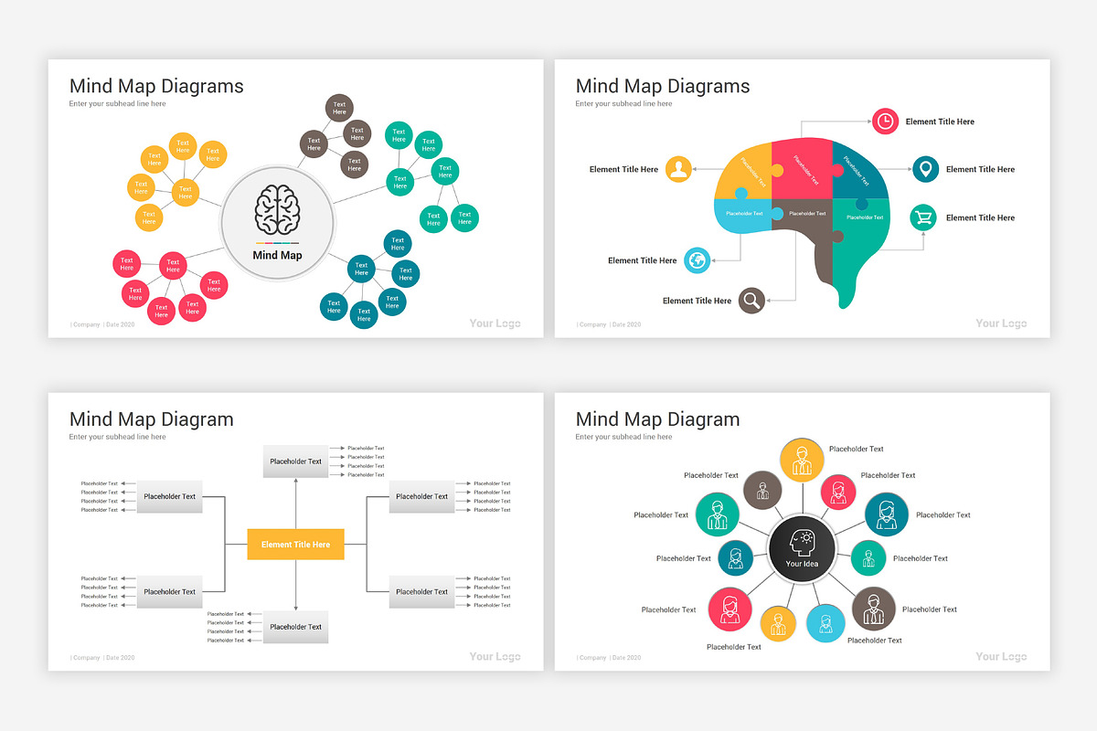 Mind Map PowerPoint Diagrams Pack, a Presentation Template by SlideOne (Photo 9 of 11)