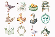 Watercolor Silly Goose Clipart, an Illustration by Design Market (Thumbnail 5 of 5)