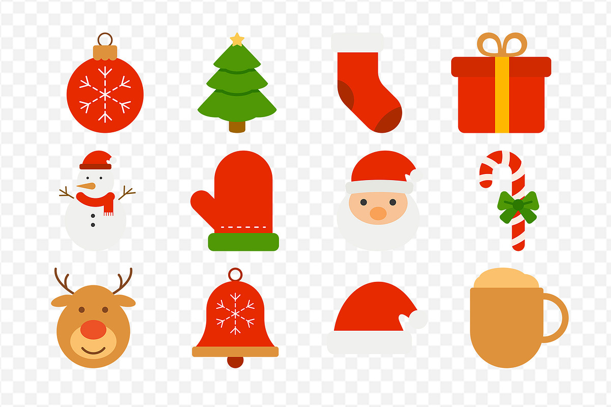 Christmas elements flat design set., a Decorative Illustration by kaisorn (Photo 2 of 3)