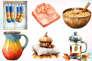 Watercolor Morning Fall Clipart PNG, an Illustration by Canvas Craft (Thumbnail 3 of 3)