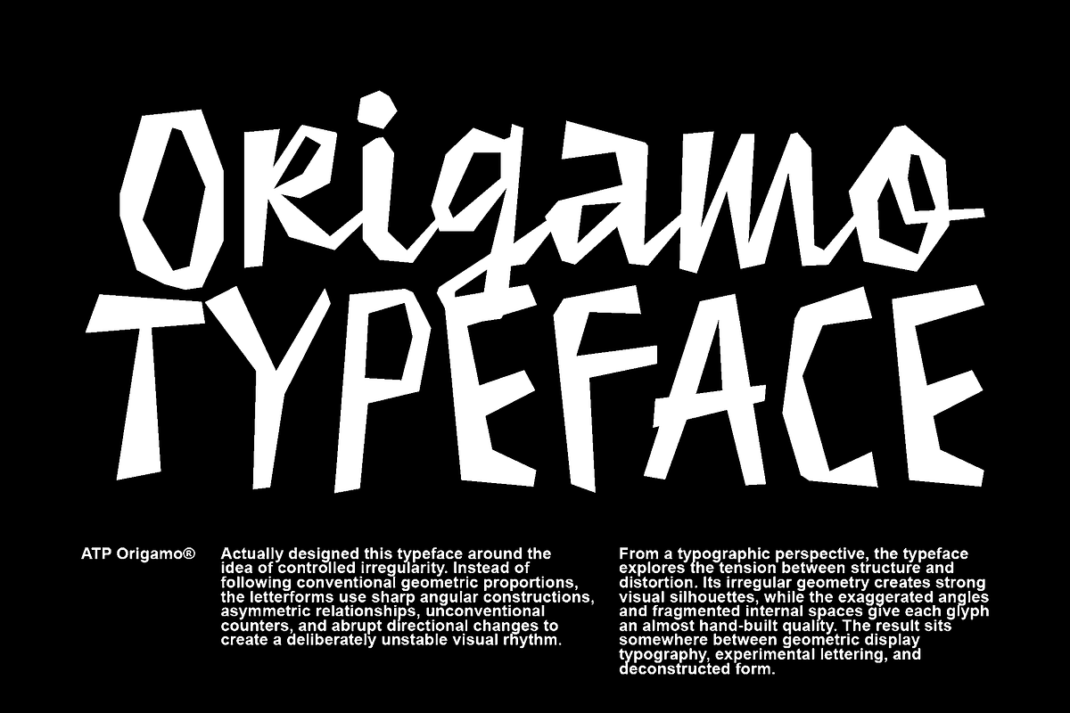 Origamo - Experimental Script Font, a Script Font by Typeparties (Photo 13 of 14)
