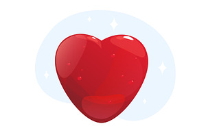 Big red heart made of gummy, a Food Illustration by Vectorbuum