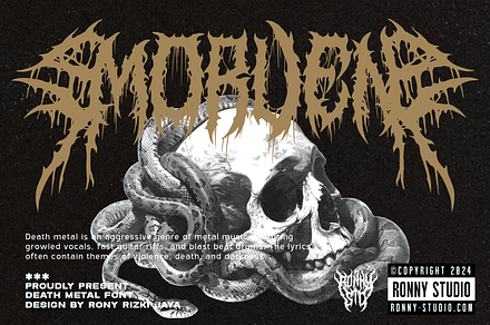 Morven Brutal Death Metal Font, a Blackletter Font by Ronny Studio