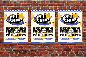 Yellow Y2K Retro Pet Shop Flyer